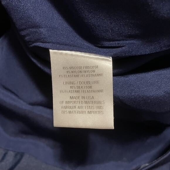 Cushnie Et Ochs Sylvia Dress Womens Size 6 Navy Blue Puff Sleeve Fitted Cocktail - Picture 4 of 7